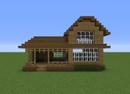 Wooden plank house in Minecraft (Image via Grabcraft)